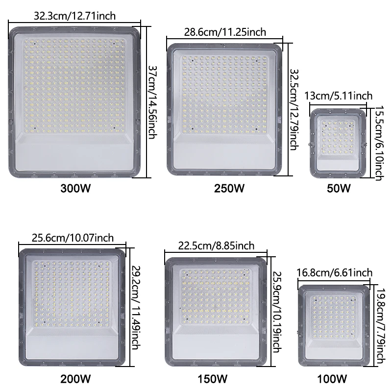 300W Flood Light LED Outdoor Spotlights Tempered Glass 220V Floodlight IP66 Waterproof LED Projector Garden Light Garage Light