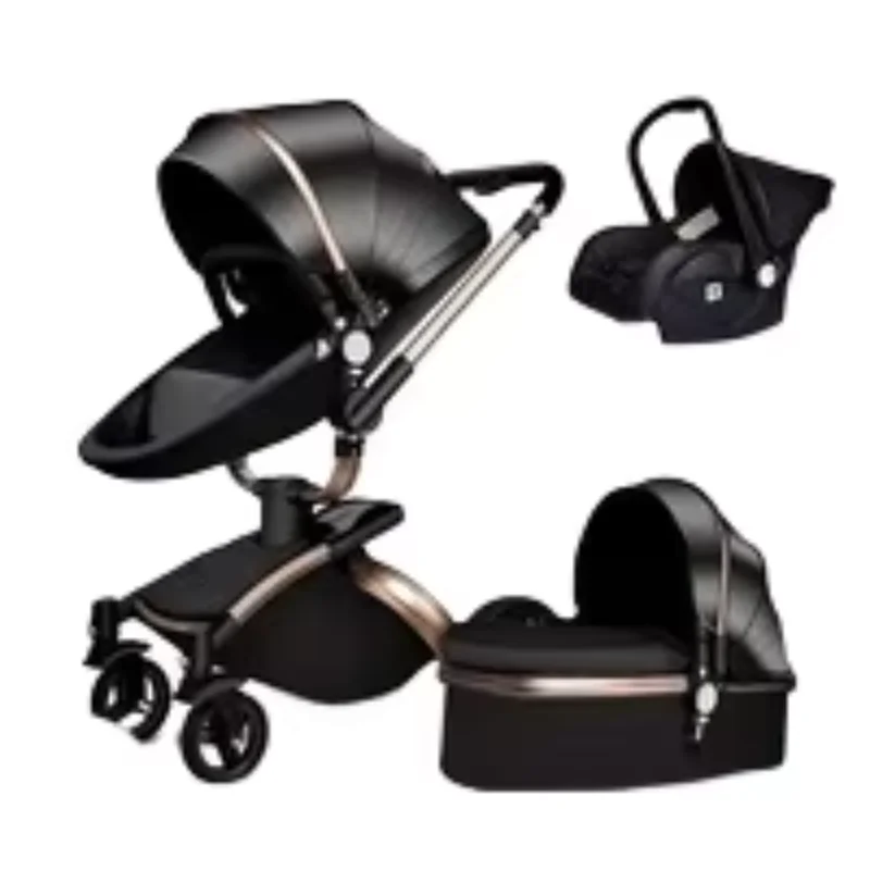 Hot Selling New 360 Degrees Rotating Baby Stroller Foldable 3-in-1 Infant Carriage with Rain Cover for Children's Walkers