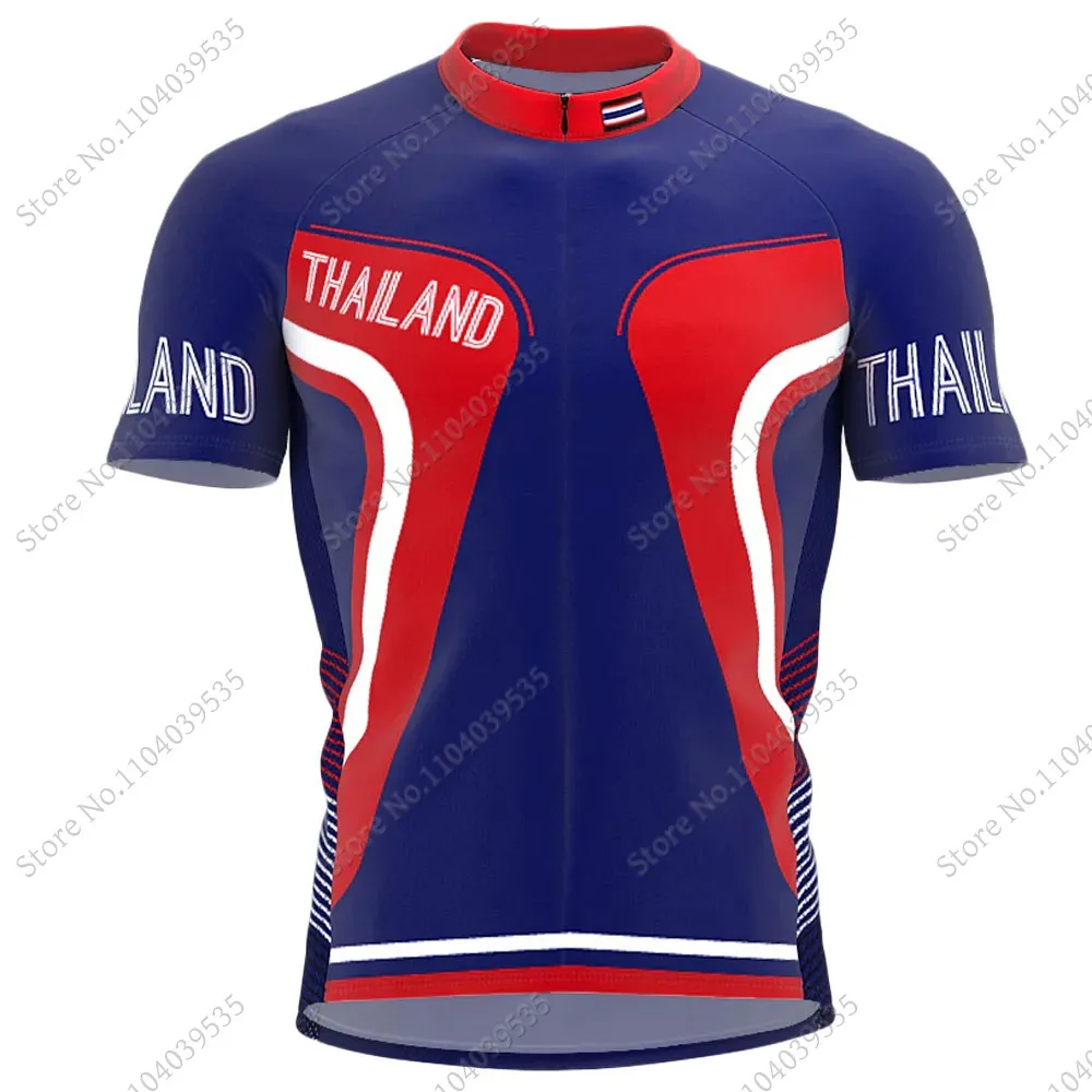 Clothing Thailand National Team 2024 Cycling Jersey Set Men Clothing Short Sleeve Road Bike Shirts Suit MTB Shorts Wear Maillot