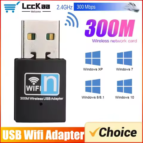 300Mbps Wireless Wifi USB Adapter Network Card 2.4GHz Dongle Adapter Network LAN Card 802.11b/g/n RTL8188 Adaptor for PC Desktop