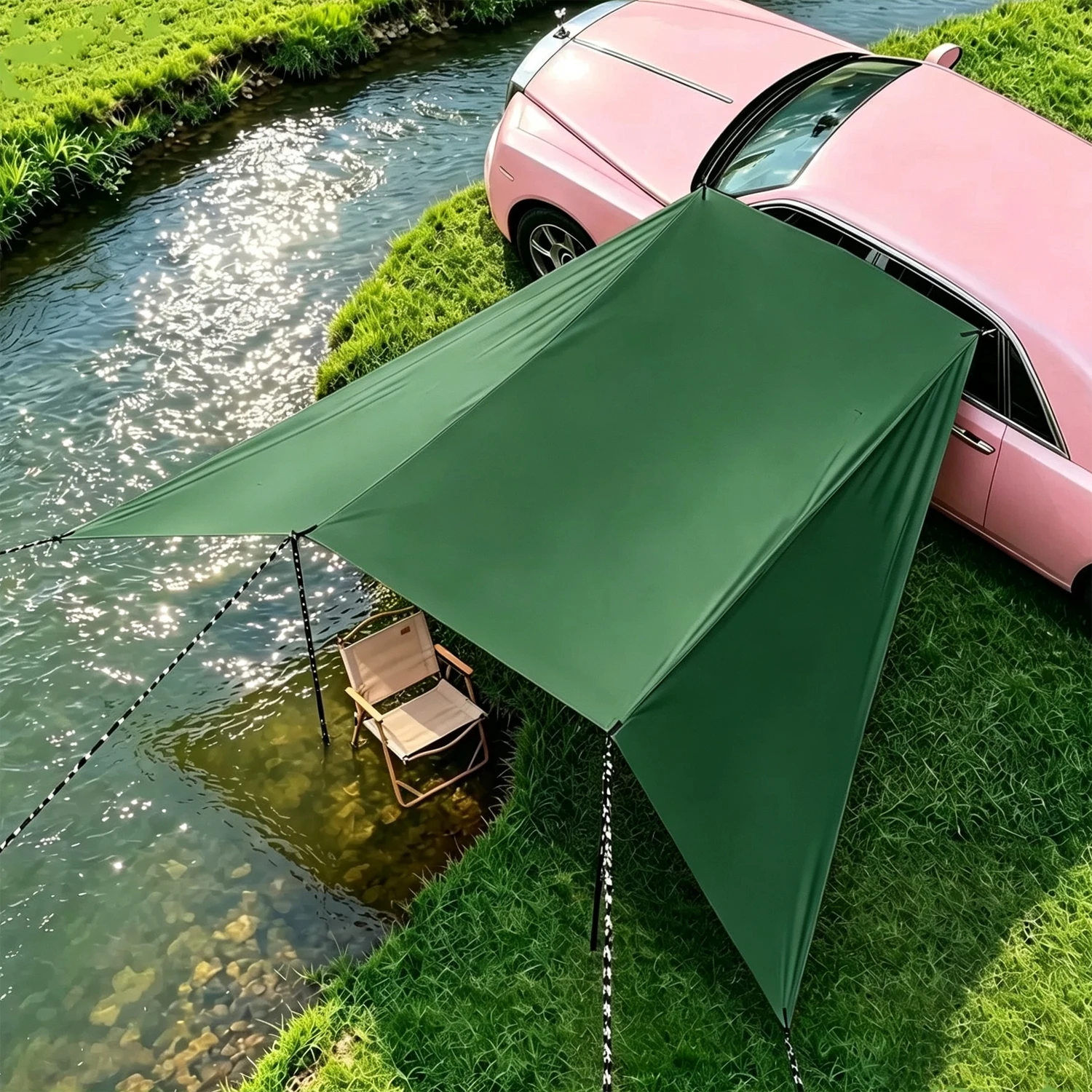 Sonnenschutz-Zelt für Auto-Seitenwand in Fledermausform, Silberbeschichtetes Wasserdichtes Tuch, Wasserdicht, für Outdoor-Camping, SUV-Box-Typ Auto-Heckabdeckung – Detail 10