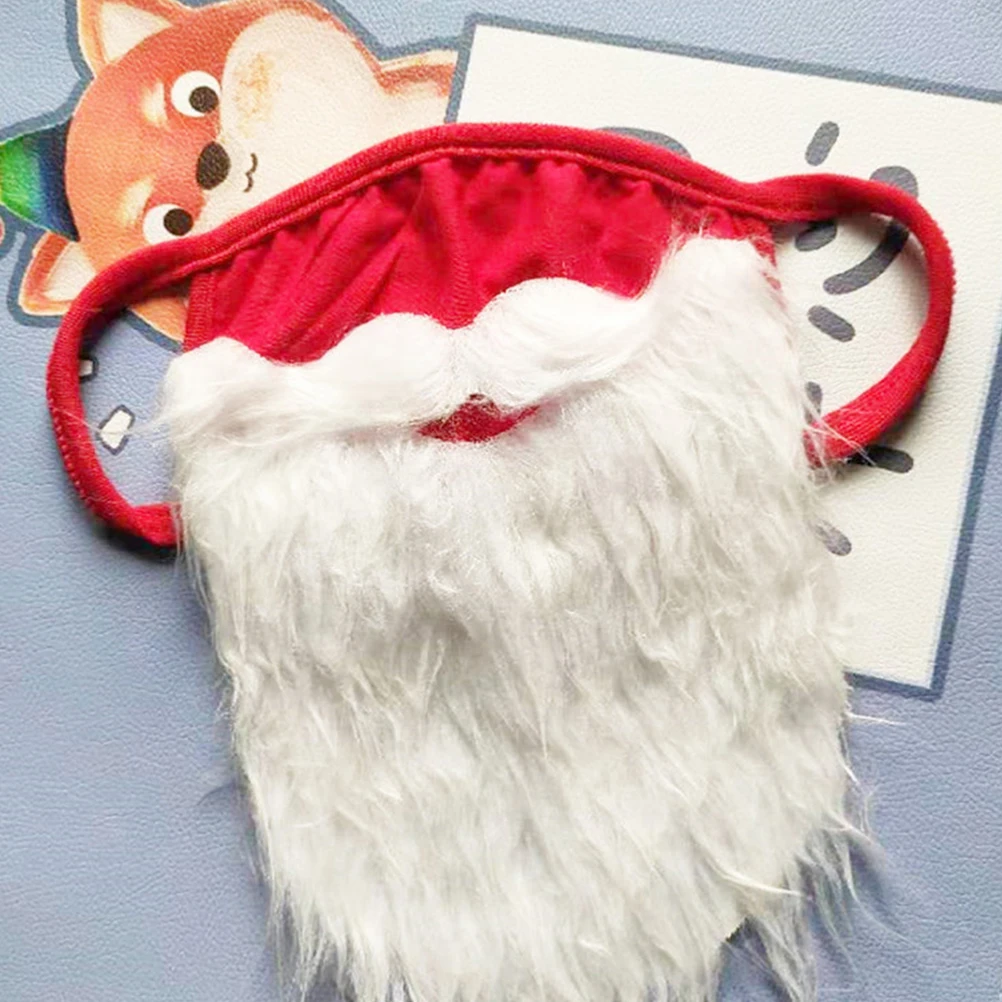 

2pcs Claus Fake Christmas Costume Cosplay Props Lightweight Comfortable Facial Hair Decor Party Accessory Cotton Material Santa