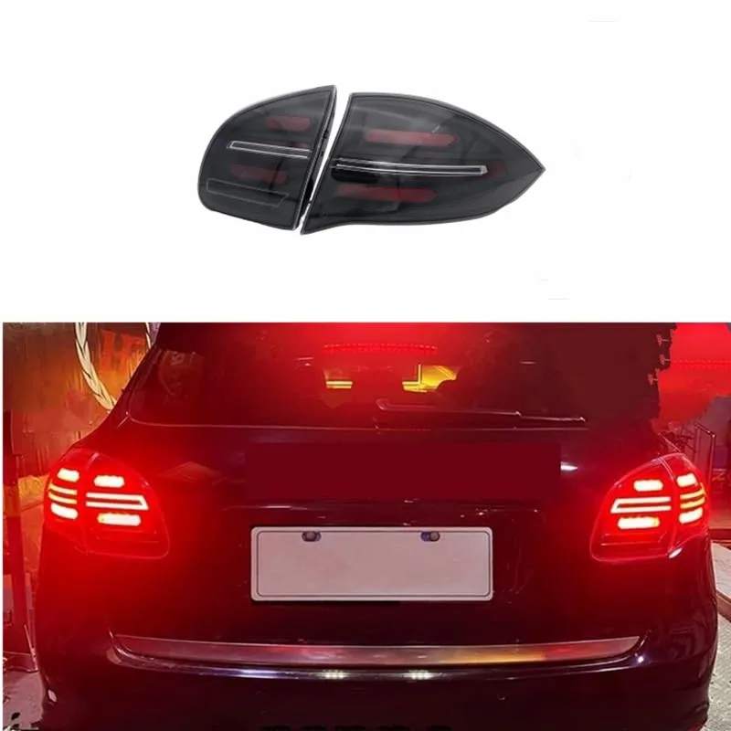 

Пара модернизированных задних фонарей черного цвета для Porsche Cayenne 958 2011-2014, задние фары, стоп-сигналы