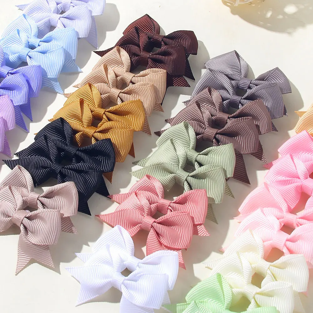 

40 шт./компл., однотонные заколки для волос с двойным бантом для девочек, шестиугольный бант, детские заколки для волос, модные милые детские аксессуары для волос ручной работы