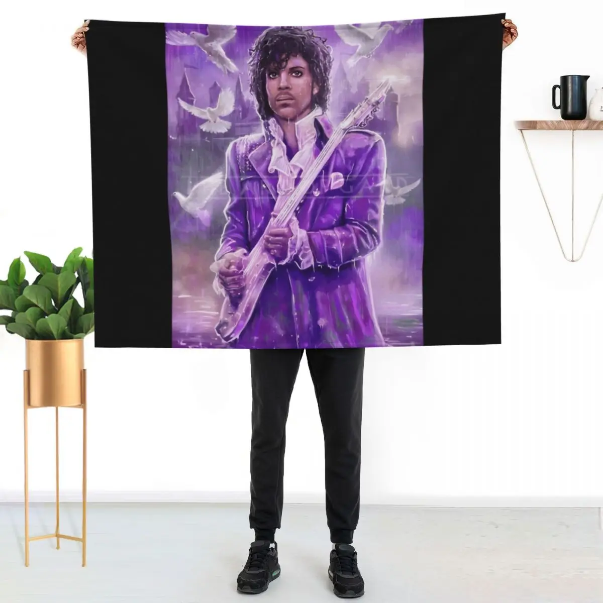 

Prince Musician Art Throw Blanket Elegant Warm Throw Blanket for Hotel Home