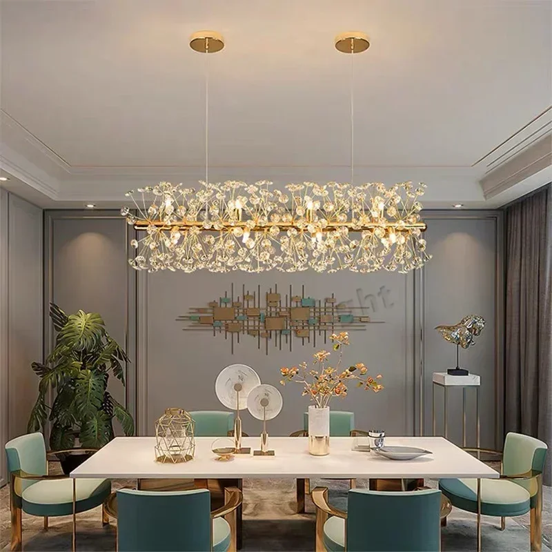 

Nordic Gold Luxury Hanging Chandelier K9 Crystal Living Dining Room Lustre Circular LED Hanging Lamp Indoor Lighting Decoration