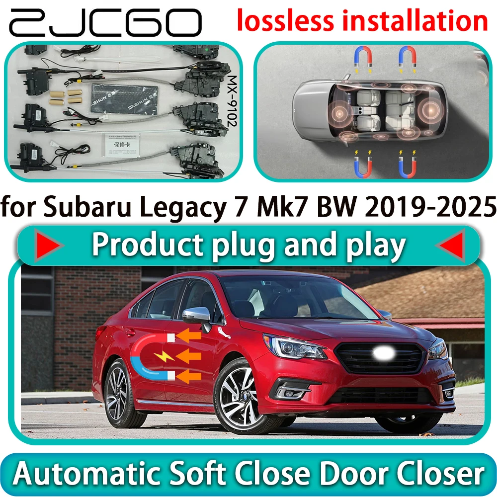 

ZJCGO for Subaru Legacy 7 Mk7 BW 2019-2025 Auto Pull Car Soft Close Door Kit Power Latch Electric Door Catch Soft Closing Assist