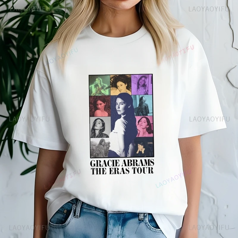 المغني الشهير جرايسي أبرامز الكلاسيكية المشارك أزياء طباعة تي شيرت، أعلى عارضة طاقم الرقبة قصيرة الأكمام المرأة تي شيرت #1