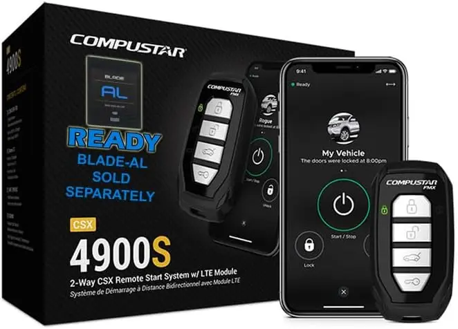 

Compustar CSX4900-S 4-Button 2-Way Remote Start System with Drone X1LTE, 3000' Range