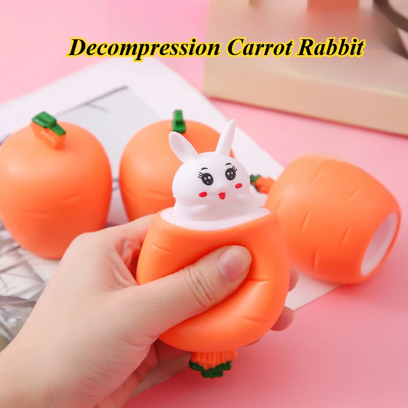 Carota Coniglio Spremere Tazza Simpatico Coniglietto Pizzicare Giocattolo Decorazione 2025 Coniglio Regalo Di Compleanno per I Bambini Alleviare Lo Stress Giocattoli Simpatici