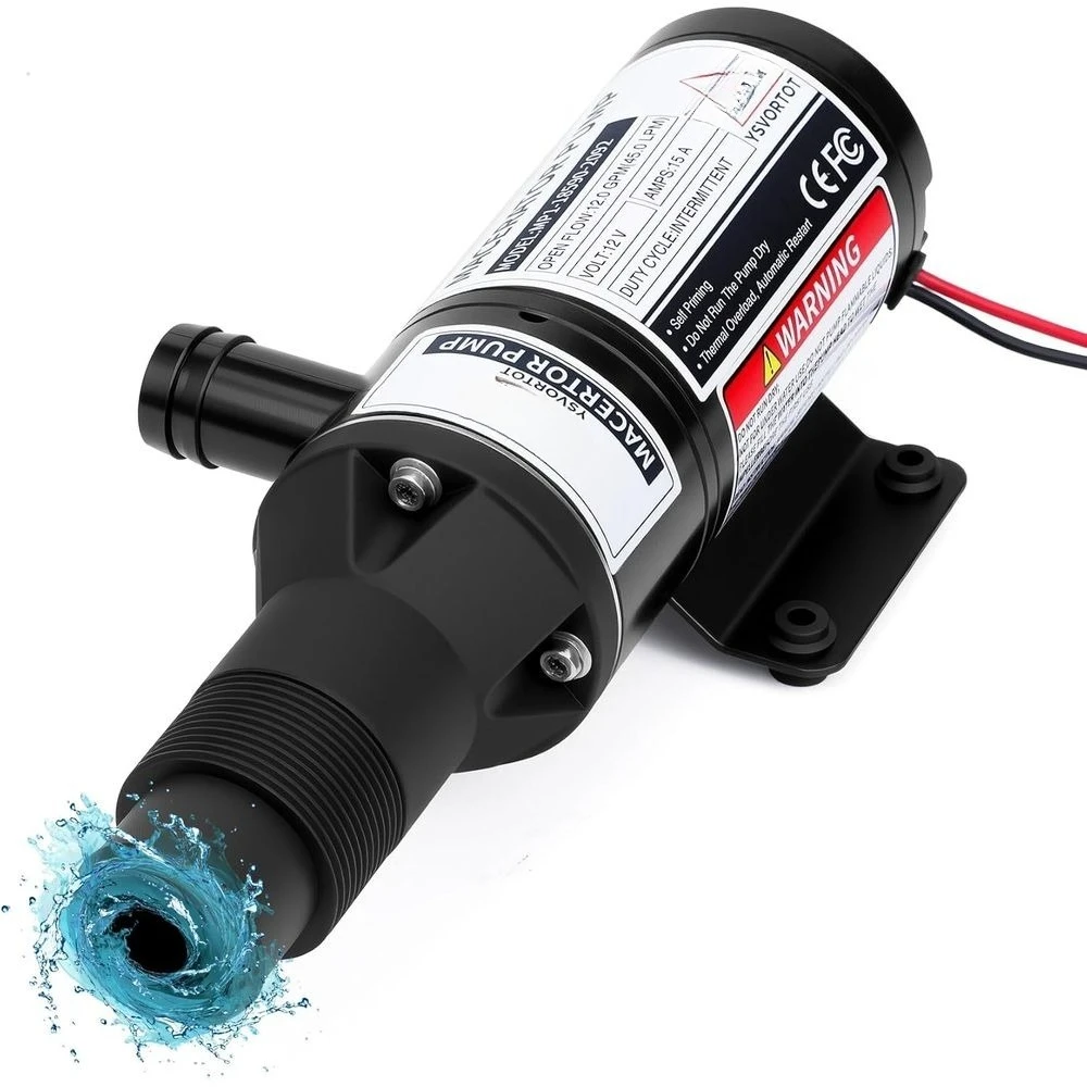 12V Macerator Pump for Boats, Campers, and Toilets: Clog-Free, Dry Start Protection, Replacement 18590-2092