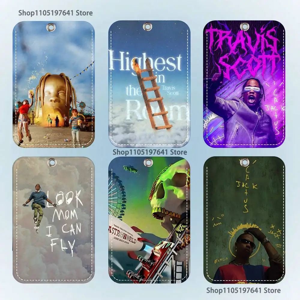 

Rapper T-Travis S-Scott Holder Keychain For Bank Business Work Card Holder Student Card Protective Case Bus Card