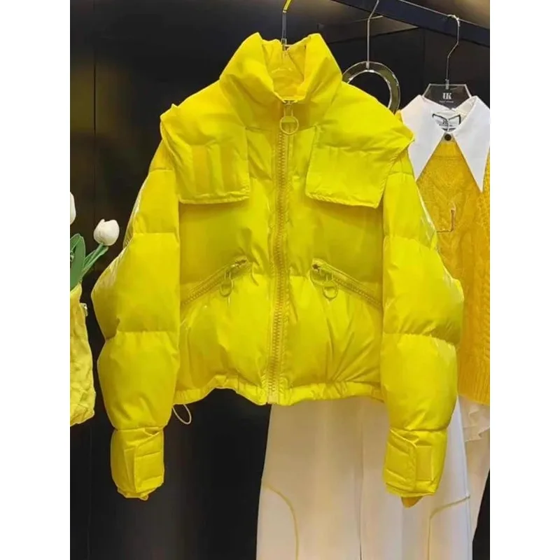 Foreign Style Big Zipper Stand-up Collar Cotton-padded Jacket Women's Winter New Loose and Versatile Small Cotton-padded Jacket