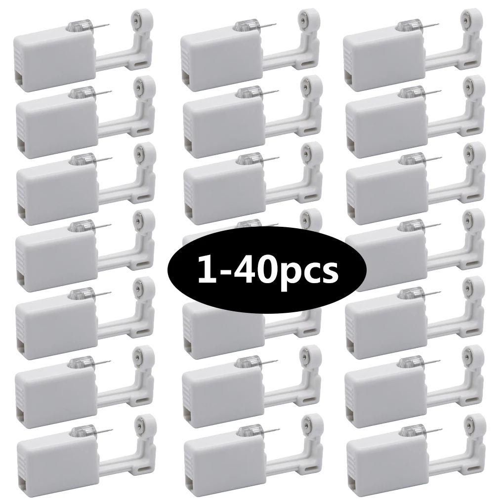 1-40pcs Kit di macchine utensili per pistola per Piercing all'orecchio monouso sicurezza sana acciaio inossidabile Sterile lingua dell'orecchio naso Piercing all'ombelico