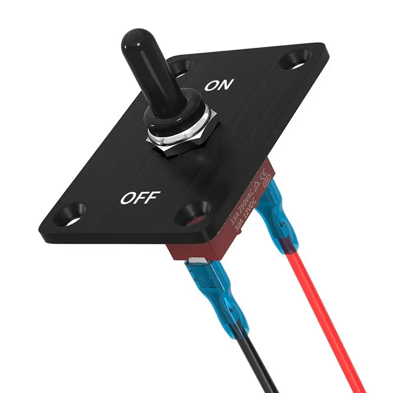 

AEF3-Heavy Duty Waterproof Toggle Switch 12V DC 30A 2 Pin SPST On/Off Toggle Switch With Mounting Panel For Marine Boat