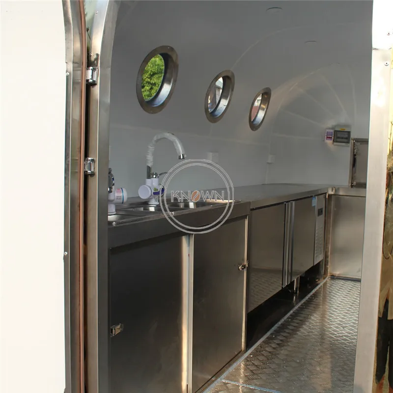 OEM KN-BT-400B สแตนเลสมือถือรถพ่วงอาหารรถเข็นพิซซ่ากาแฟเบียร์ kiosks ฮอตดอกไอศครีมรถตู้รถบรรทุกสนับสนุน towab