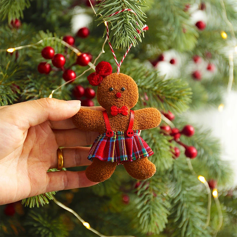 3PCS/Set Christmas Decoration Gingerbread Man Doll Xmas Tree Hanging Ornament Garden Party Home New Year 2024 Children Gifts