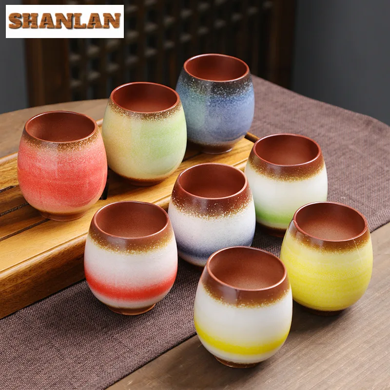 1pc 200ml Mini Tea Cup Kiln Transformation Ceramic Mug Kiln Chinese Kung Fu Ceramic Cups Espresso Coffee Mug Tableware Wholesale