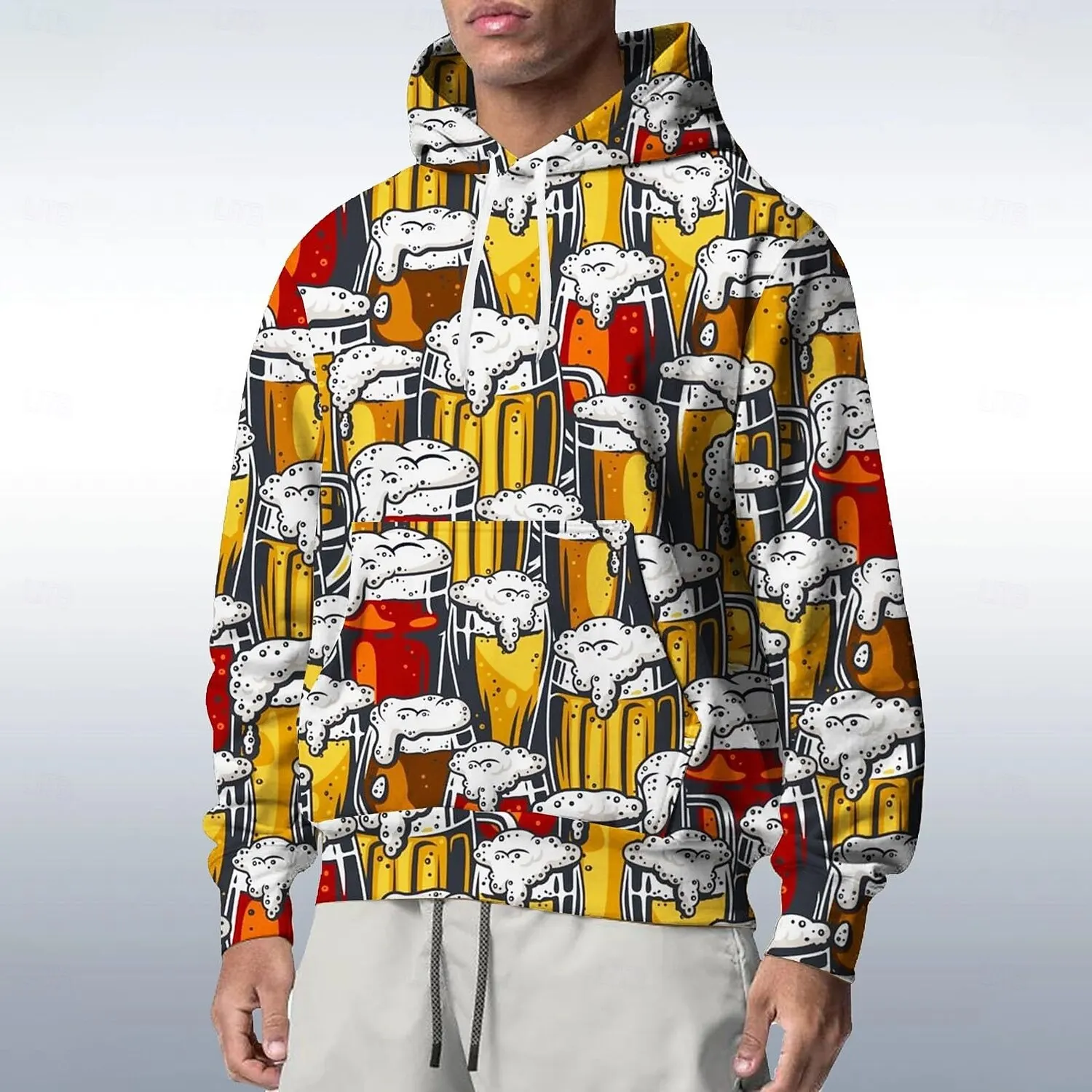 

Oktoberfest Theme Hoodies For Men 3D Printed Beer Graphic Casual Hooded Sweatshirt Autumn Winter Fashion Creative Design Clothes