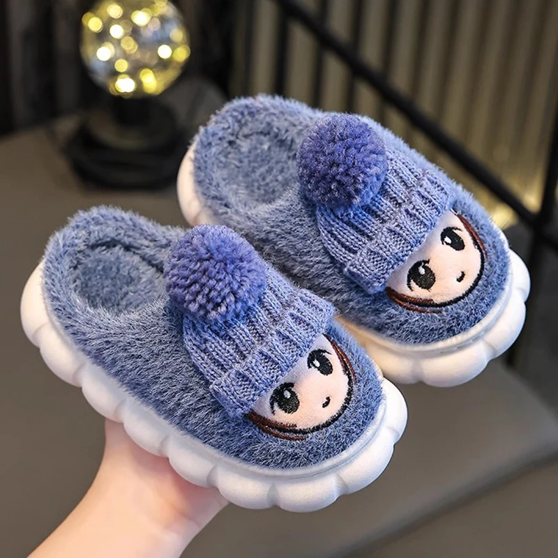 Winter children\'s cotton slippers boys\' cartoon indoor and outdoor home furnishings baby warmth girls\' cotton slippers