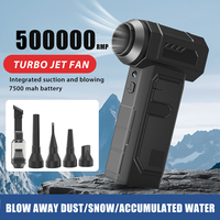 500000RPM Powerful Blower 40mm Turbo Jet Fan Portable Car Cleaning Fan with LED Light Wireless Compressed Air Duster