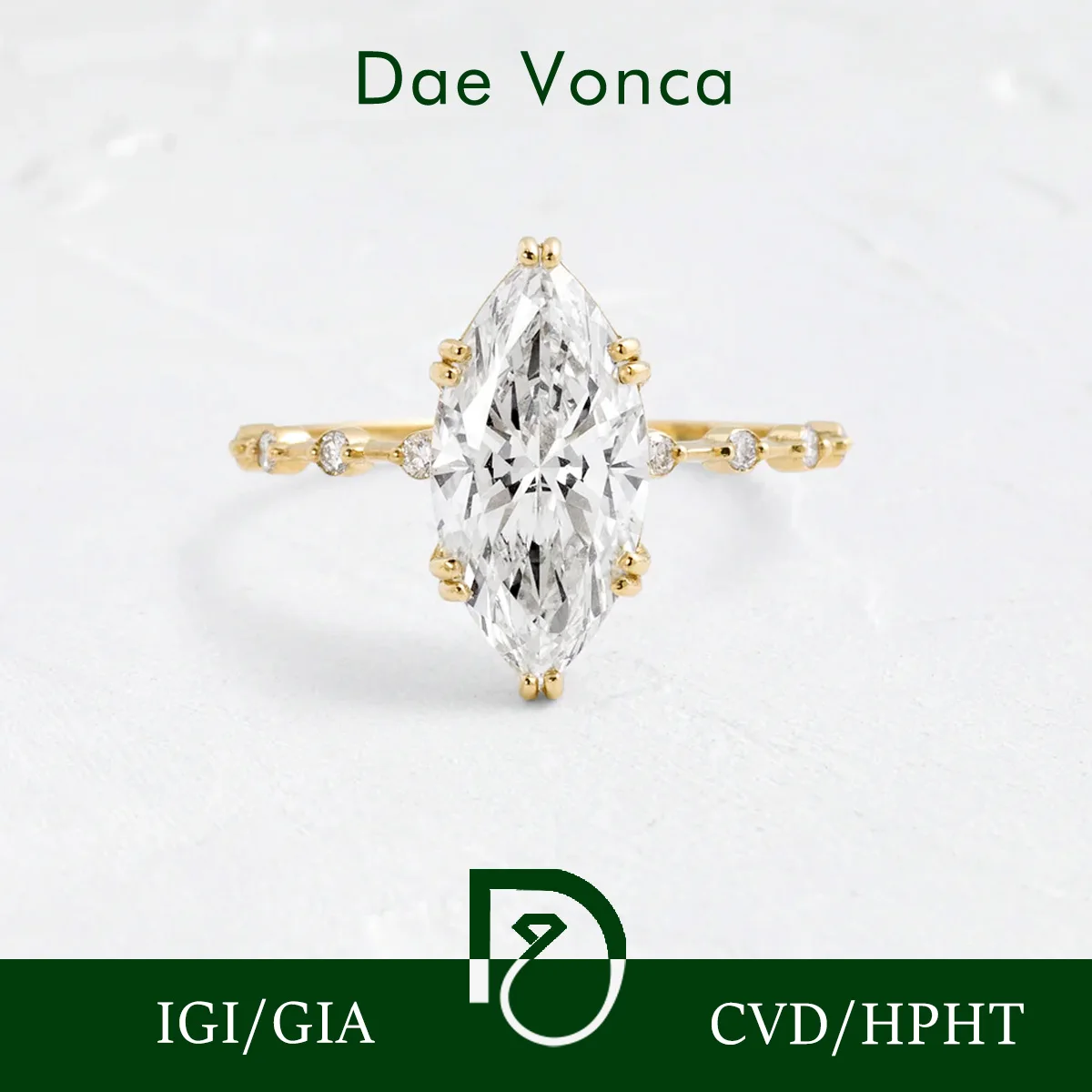 

Элегантное центральное кольцо с выращенным в лаборатории бриллиантом огранки «маркиз» из желтого золота 9K/14K/18K, дистанционное кольцо с выращенным в лаборатории бриллиантом