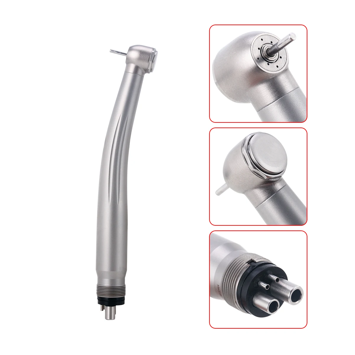 AZDENT Dental-Hochgeschwindigkeitshandstück, Keramik-Kugellager, Spray, sauberes Kopfsystem, Standardkopf-Druckknopf, 4 Löcher – Detail 1