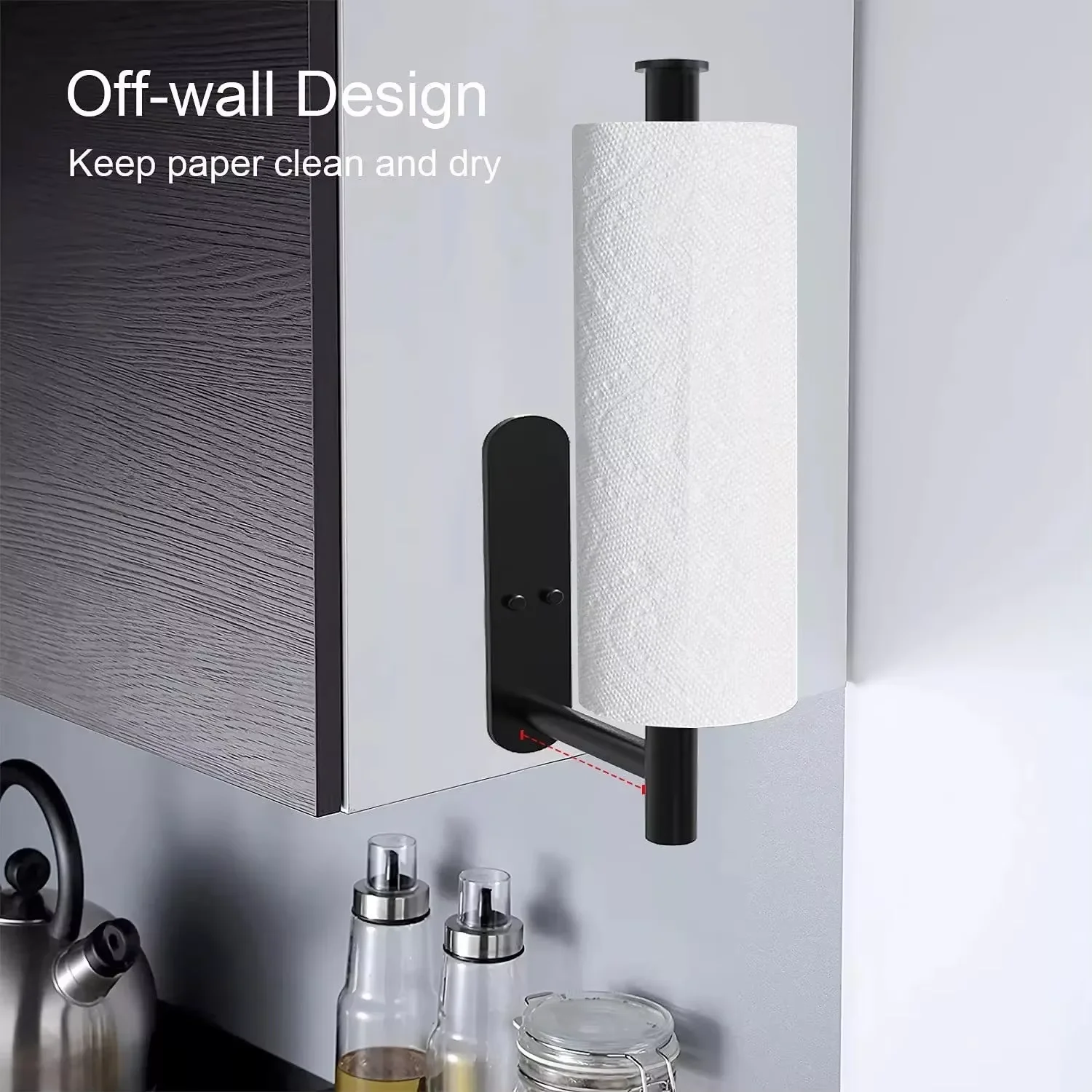 Stainless Steel Toilet Paper Holder, No Drill Self Adhesive Wall Mount Tissue Roll Rack, Waterproof Bathroom WC Paper Towel Hold