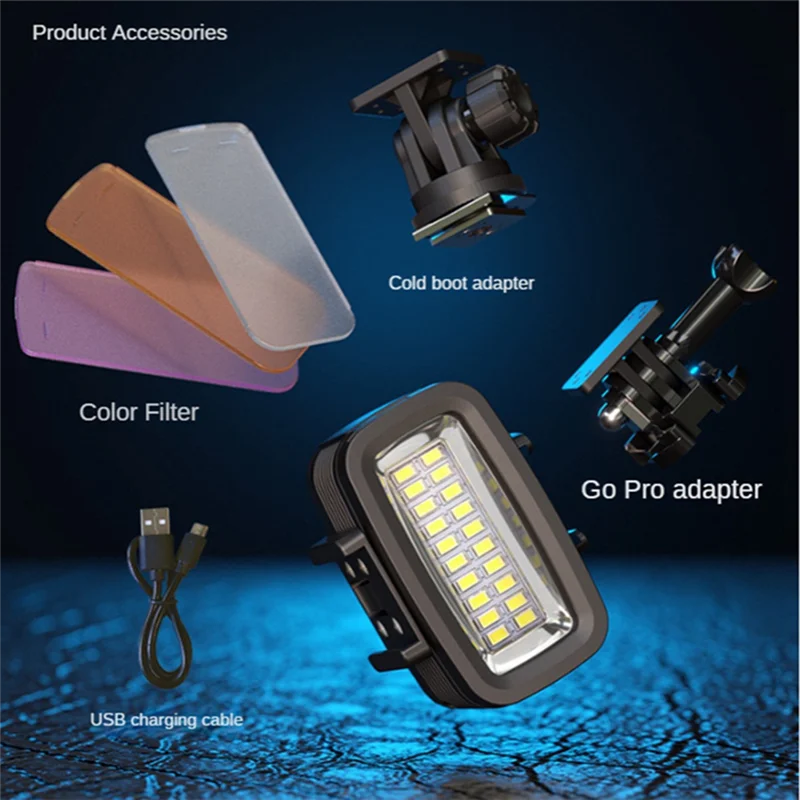 AF91-20LED Portable Diving Fill Light Outdoor Live Photography Lighting For Gopro Camera