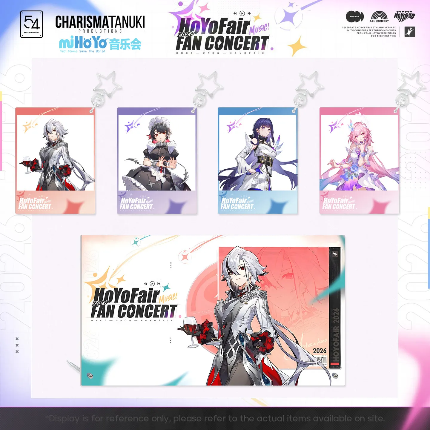 Once Upon HoYoFair Concert Anime Merch Acrylic Stand Double Flash Art Paper Genshin Impact Honkai Star Rail Cosplay Accessory