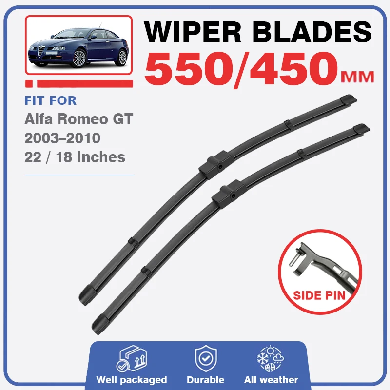 As lâminas de limpador dianteiras para a janela do pára-brisas alfa romeo gt 2003 - 2010 esgotam a edição centenario quadrifoglio oro 2006