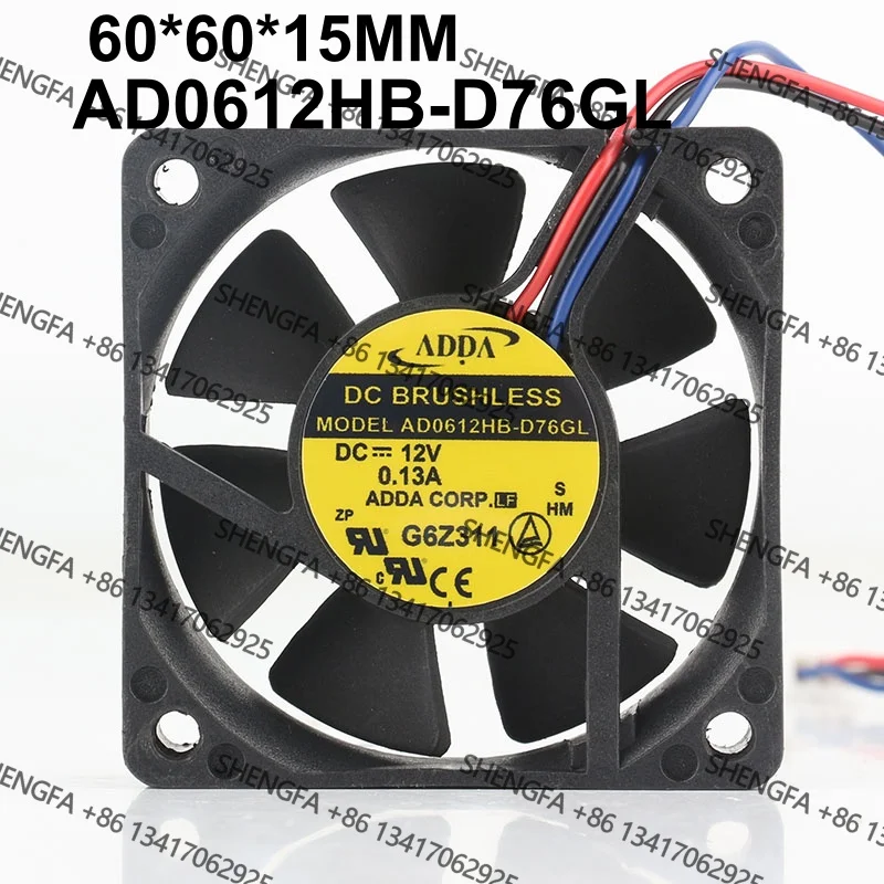 AC EC 6015 60X60X15MM 6CM 3-wire speed measurement dual ball CPU chassis ADDA 5V 24V 48V DC 12v 0.13A AD0612HB-D76GL cooling fan