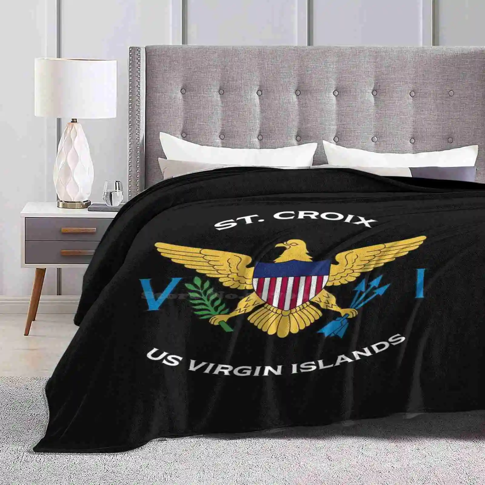 Us Virgin Islands Flag St. Croix Usvi Caribbean Tropical Soft Warm Light Thin Blanket Us Virgin Islands Flag St Croix Vi Usvi