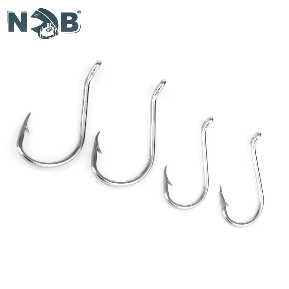 NGB 92553SS 25-50PCS Stainless Iron Fishing Hook Ringed 5/0#-5# Barbed Sharp OCTOPUS Fishhook Baitholder Fishing