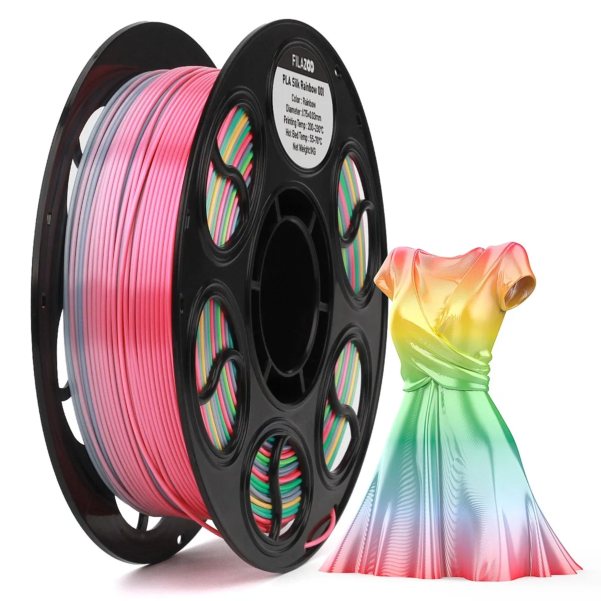1KG Spool PLA Silk Rainbow PLA Filament 1.75mm Filamento Impresora 3d for FDM 3D Printers