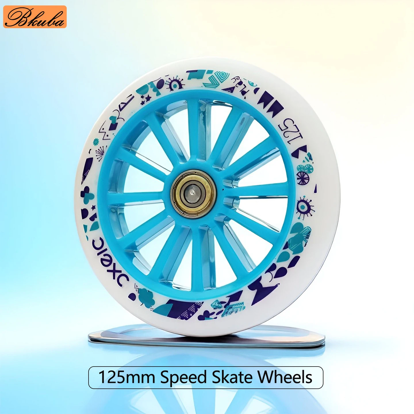

125mm Inline Speed Skate Wheels Big Profile Scooter Wheels High Rebound PU Silent and Durable Racing Wheels for Two Wheel Scoote