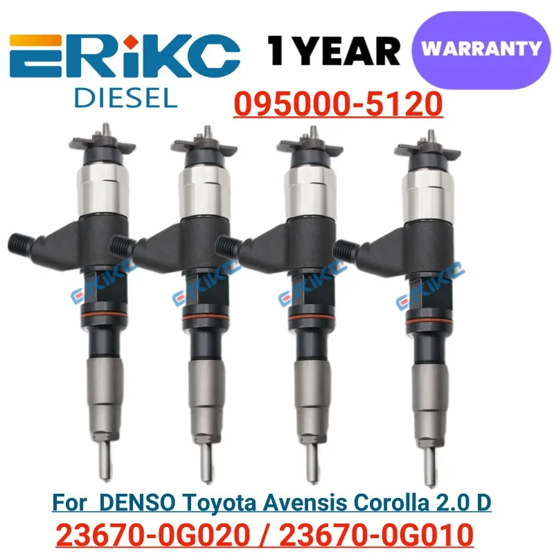 

4PC 23670-09030 23670-09031 23670-0G020 23670-0G010 095000-5120 095000-5121 for Toyota Avensis Corolla 2.0 D