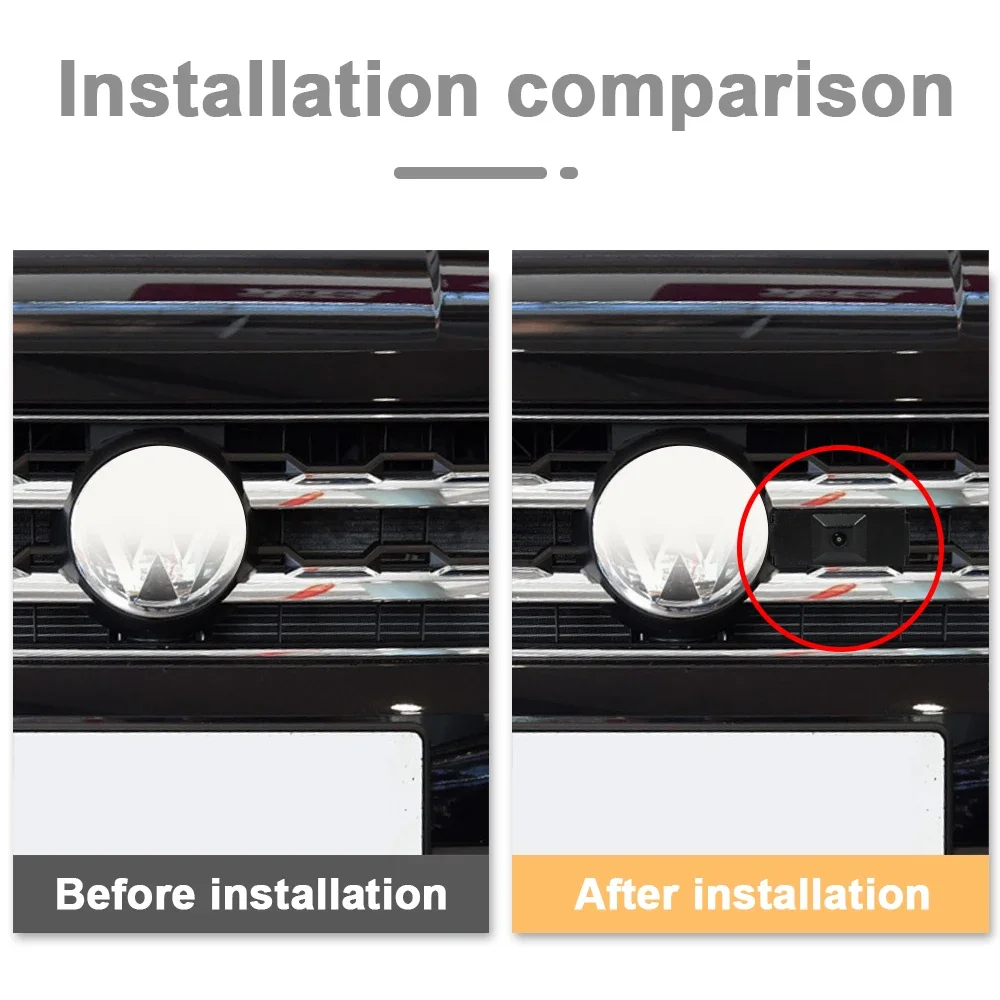 TEENRAM 1280*720P AHD Front View OEM Camera HD Night Vision Fisheye 150° Chrome Parking Camera System For VW Teramont 2016-2020 - Image 2