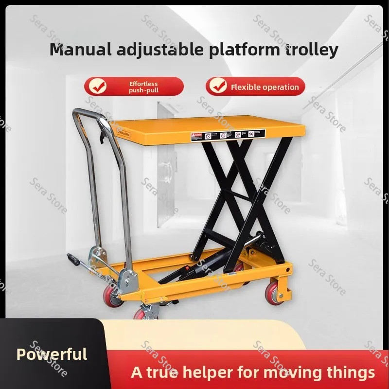Lifting Table Trailer  and Manual Lifting Platform Truck Scissor Hydraulic Lift Loading Unloading Truck Small