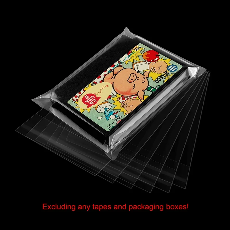 Sacs de protection pour cartouche Nintendo David no.icom, ruban adhésif transparent, anti-poussière, refermable, 100 pièces par paquet