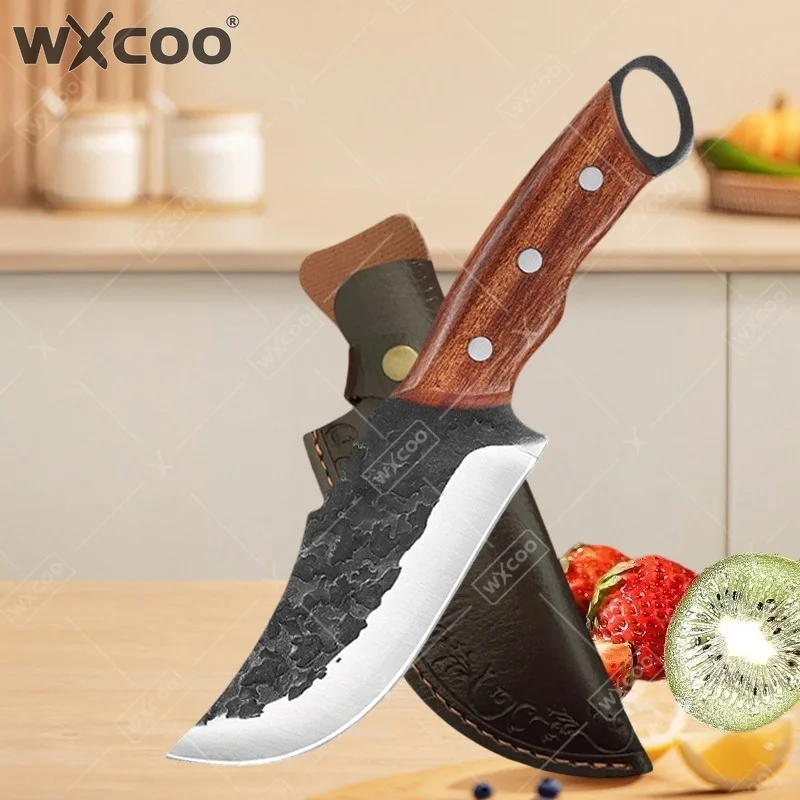 WXCOO Fleischbeil Kochmesser Obst- und Gemüsemesser Ausbeinmesser Küchenzubehör Geschmiedetes Handgefertigtes Messer Edelstahlmesser