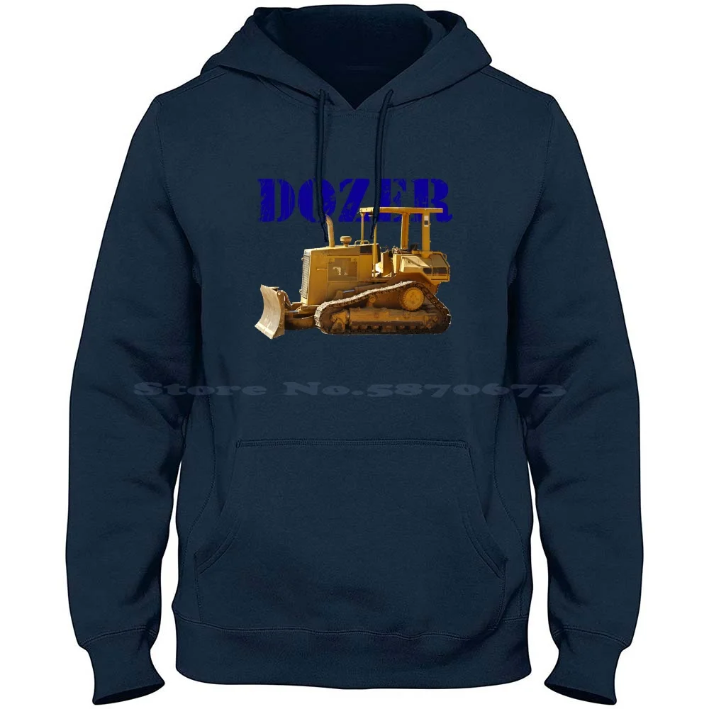 Dozer 100% Cotton Hoodie T Shirt Digerati Shop Sarcasm Foundation Yellow Stencil Grunge Construction Bulldozer Heavy Equipment