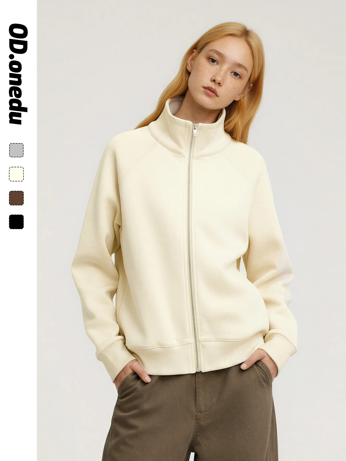 

ODonedu Повседневная толстовка с капюшоном на молнии Jaet женская свободная посадка универсальный бейсбольный спортивный топ модное пальто с кетами