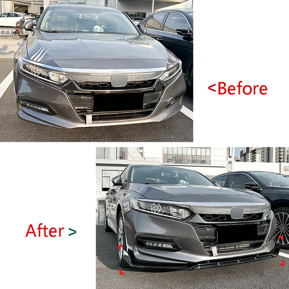 3 Stage Front Lip Splitter Spoiler Side Lower Splitters Body Kit For Honda Accord 10th Generation Accord 2018-2021