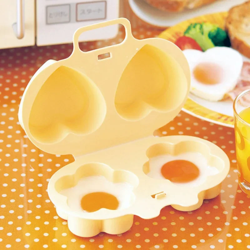 Home Microwave Oven Heart&Flowers Shape Eggs Steamer Cooking Mold Climber Egg Poacher Kitchen Gadgets Press Fried Eggs Tool