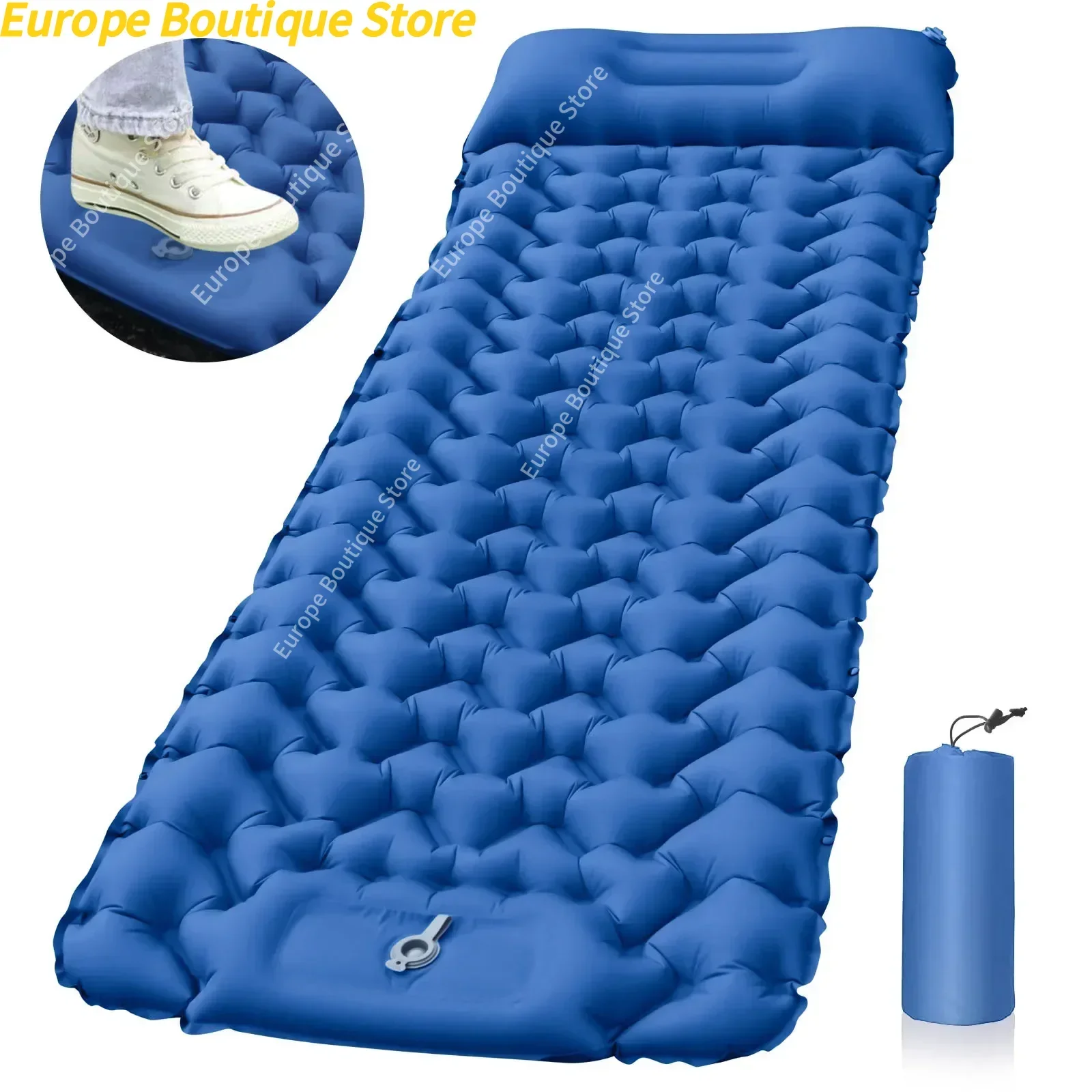Colchoneta para dormir al aire libre, colchón inflable para acampar con almohadas, colchoneta de viaje, cama plegable, cojín de aire ultraligero para senderismo
