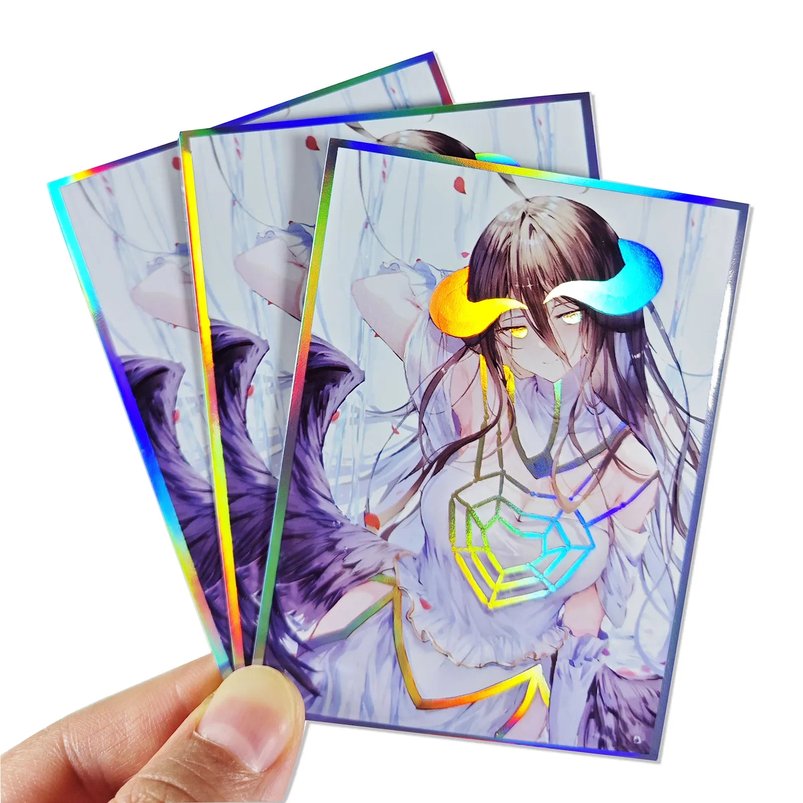 60pcs 67x 92mm Holographic Standard Size Trading Cards for MTG/DTCG/PTCG/PKM Art Anime Printing Card Sleeves Protectors