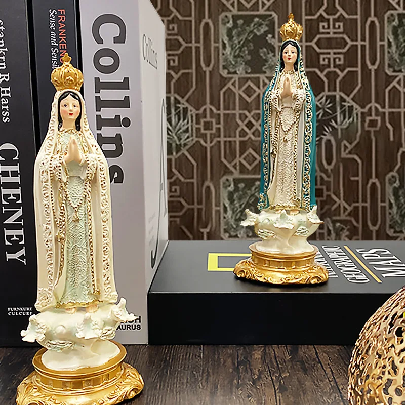 Catholic Statue Our Lady Of Fatima Statue Virgin Mary Figure Religious Gifts Altar Decoration Figurine ornaments hand-painted