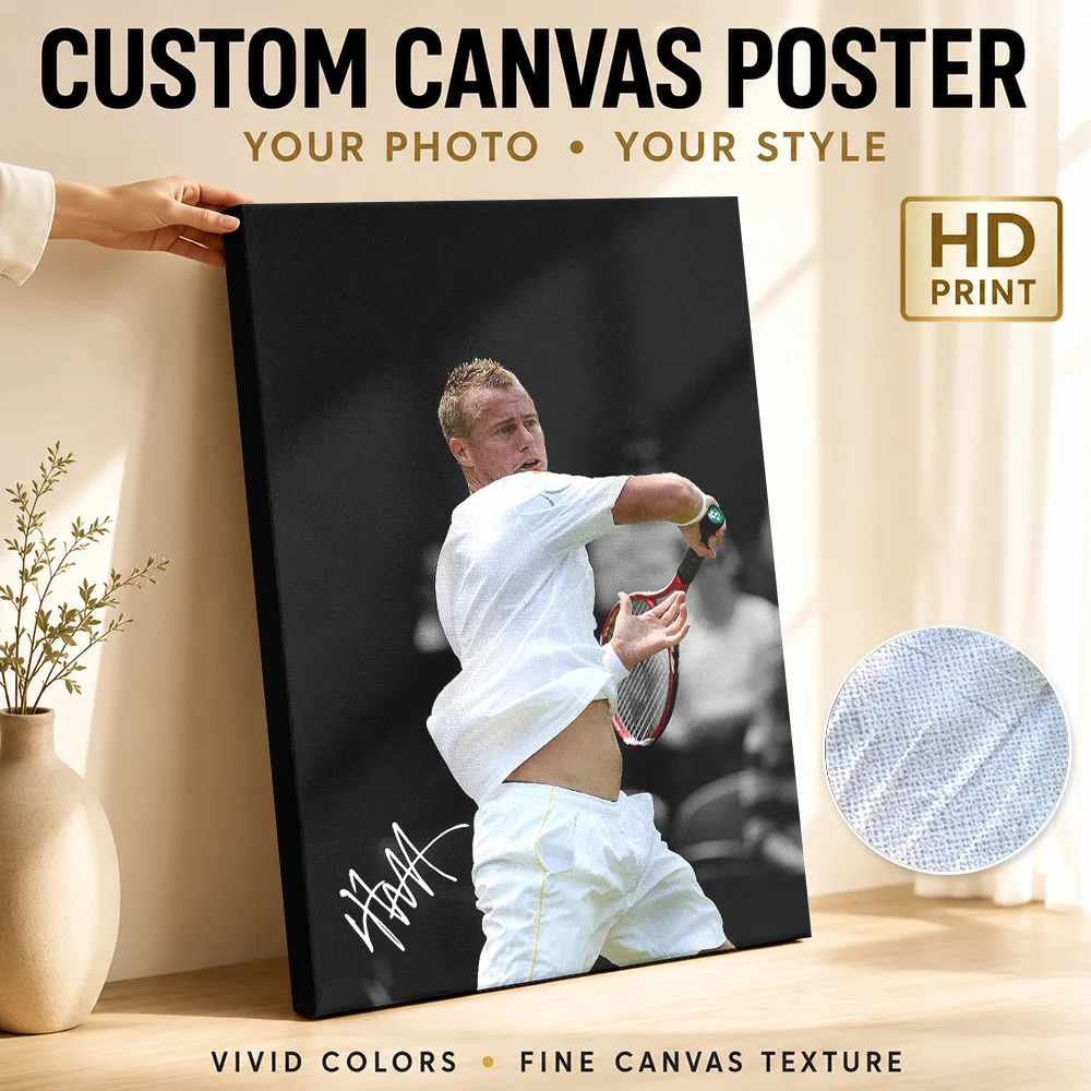 Lleyton Hewitt Framed Canvas Poster Custom Photo Modern Aesthetic Wall Art for Dining Room Home Decoration Gift for Collectors