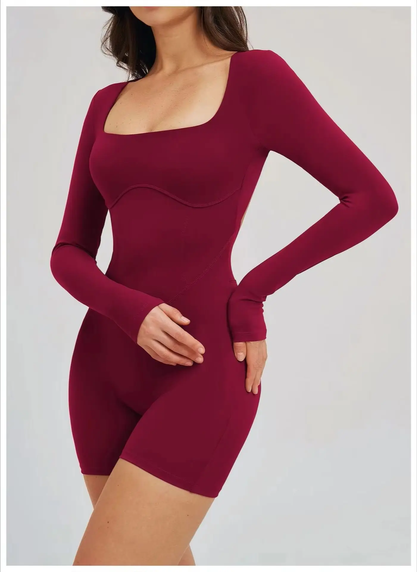 Summer  Sexy V Back Scrunch One-Piece Suit Push Up Sports Jumpsuit Woman Fitness Overalls Workout Rompers Women Gym Bodysuits